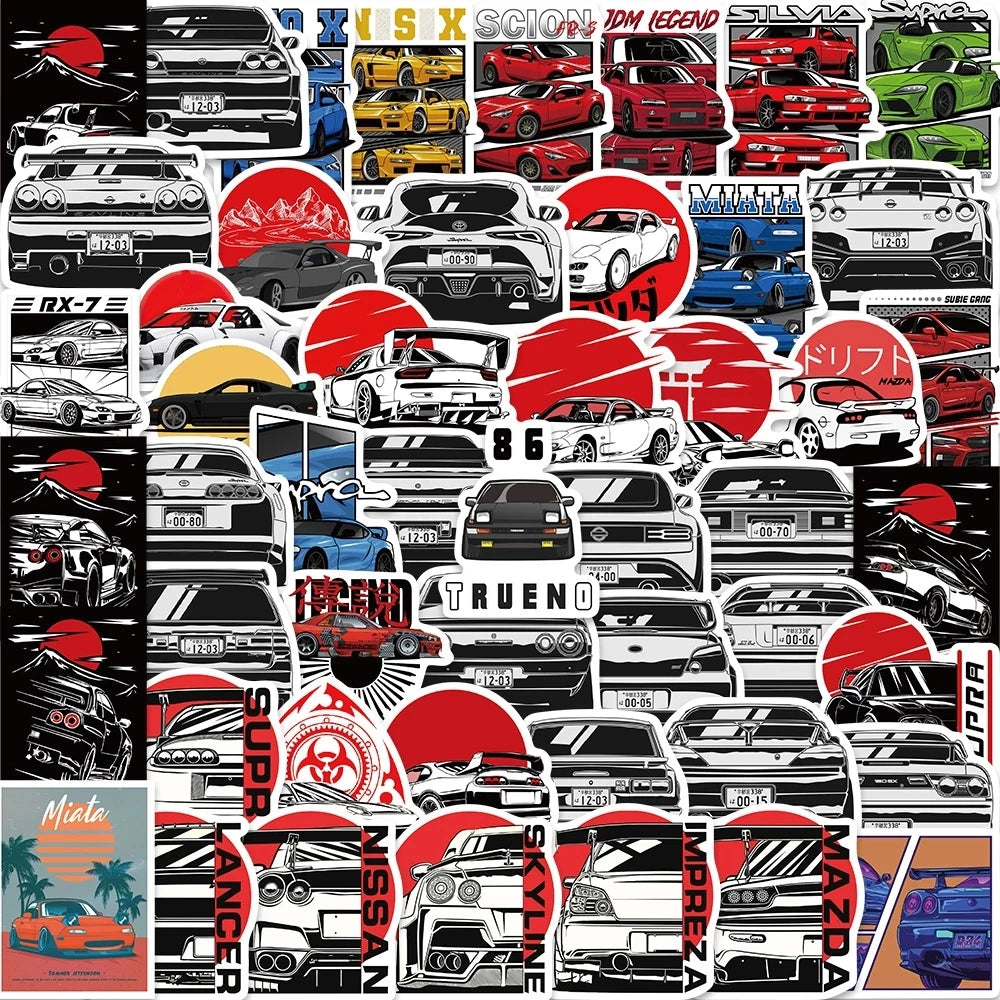 JDM Retrofit Racing Car Stickers (10pcs) – All Me Need